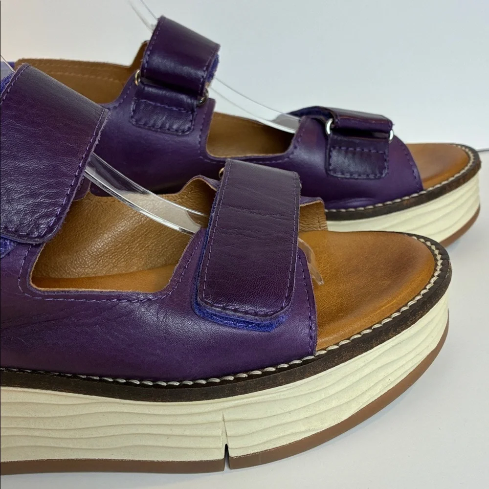 Miz Mooz Violetta Sandal Eggplant Purple Sz 40 US 9-9.5 Comfort Lug Sole Sport